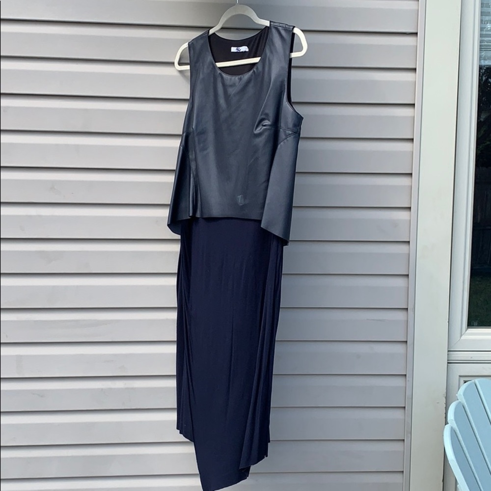 Bailey dress size L in black with soft leather top